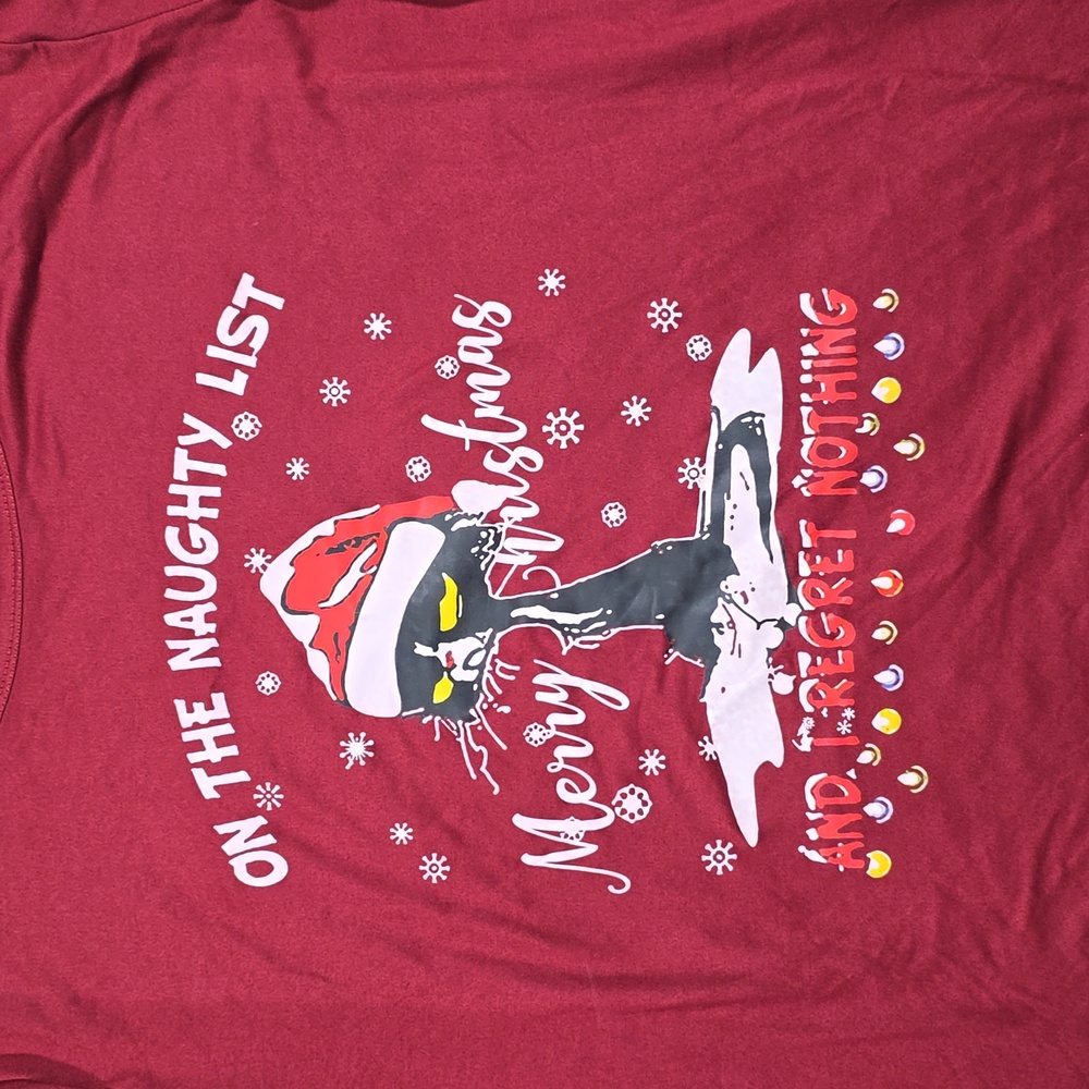 NWOT Shein  Maroon Christmas Shirt